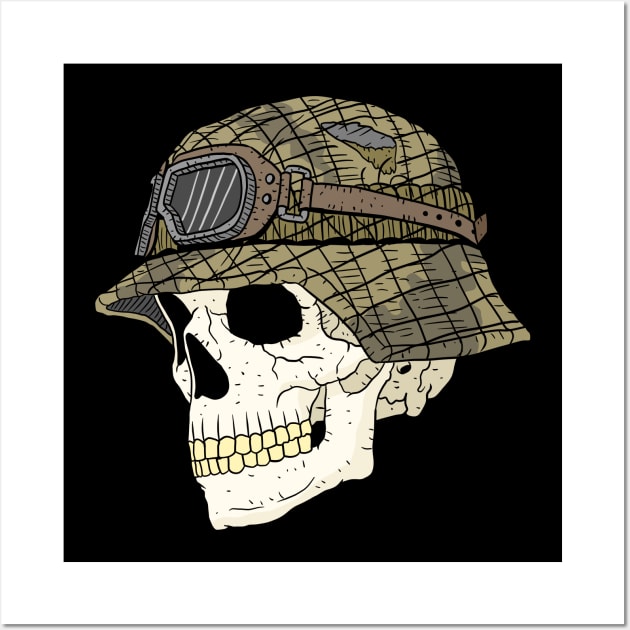 a world war 2 German biker skull. Wall Art by JJadx